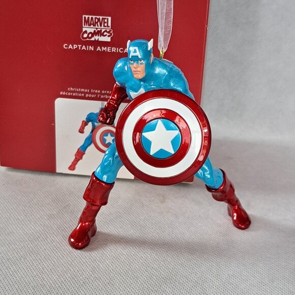 2020 Hallmark Marvel Comics Captain America Premium Metal Ornament IOB w/Price - Picture 1 of 10